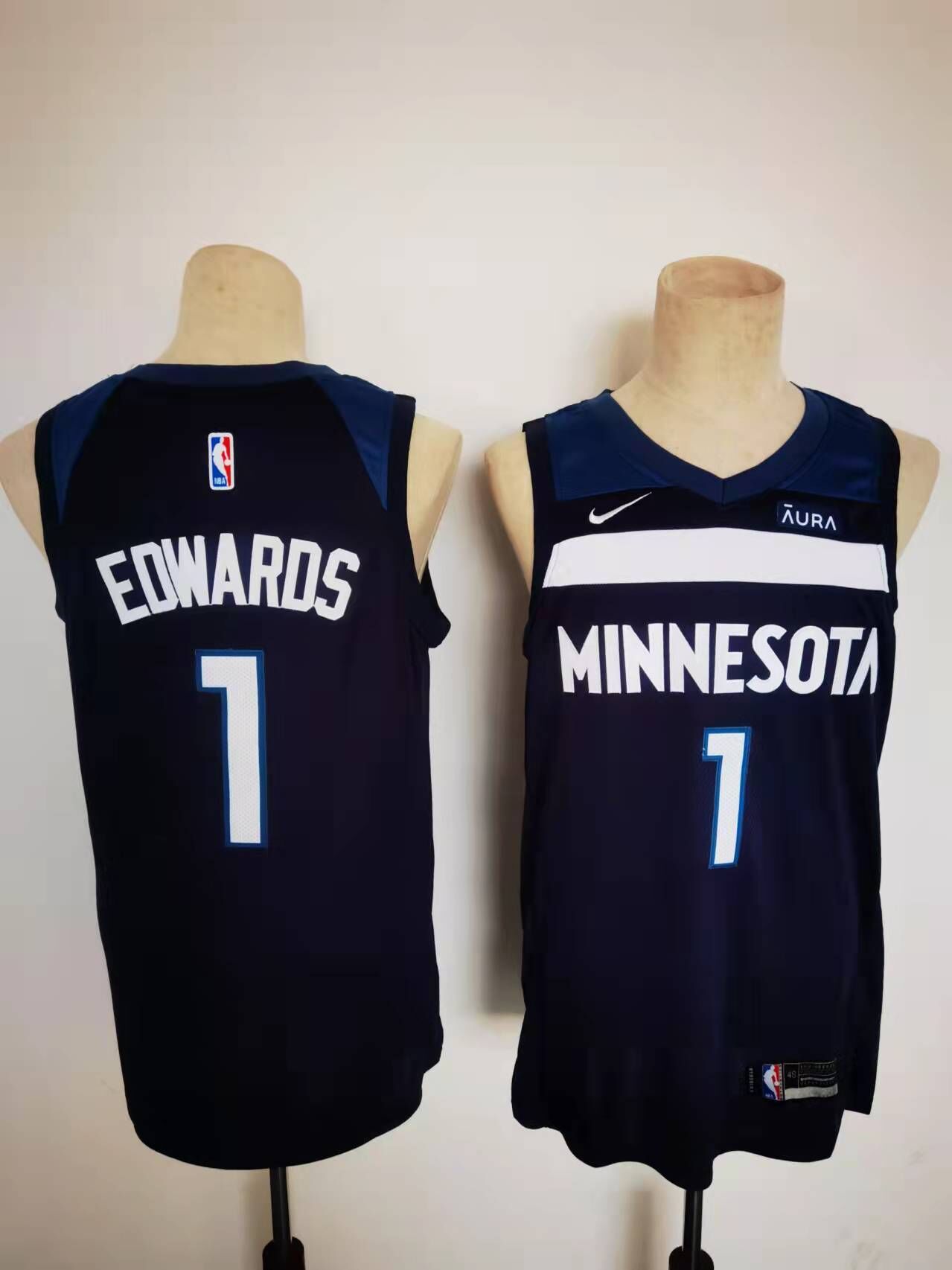 2022 NBA Men Minnesota Timberwolves #1 Edwards Blue Nike Game Jersey